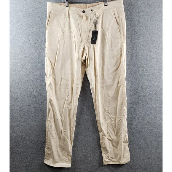 Rag & Bone Standard Chino Pants Men's 36 Sand Side Pockets Button Zip Closure